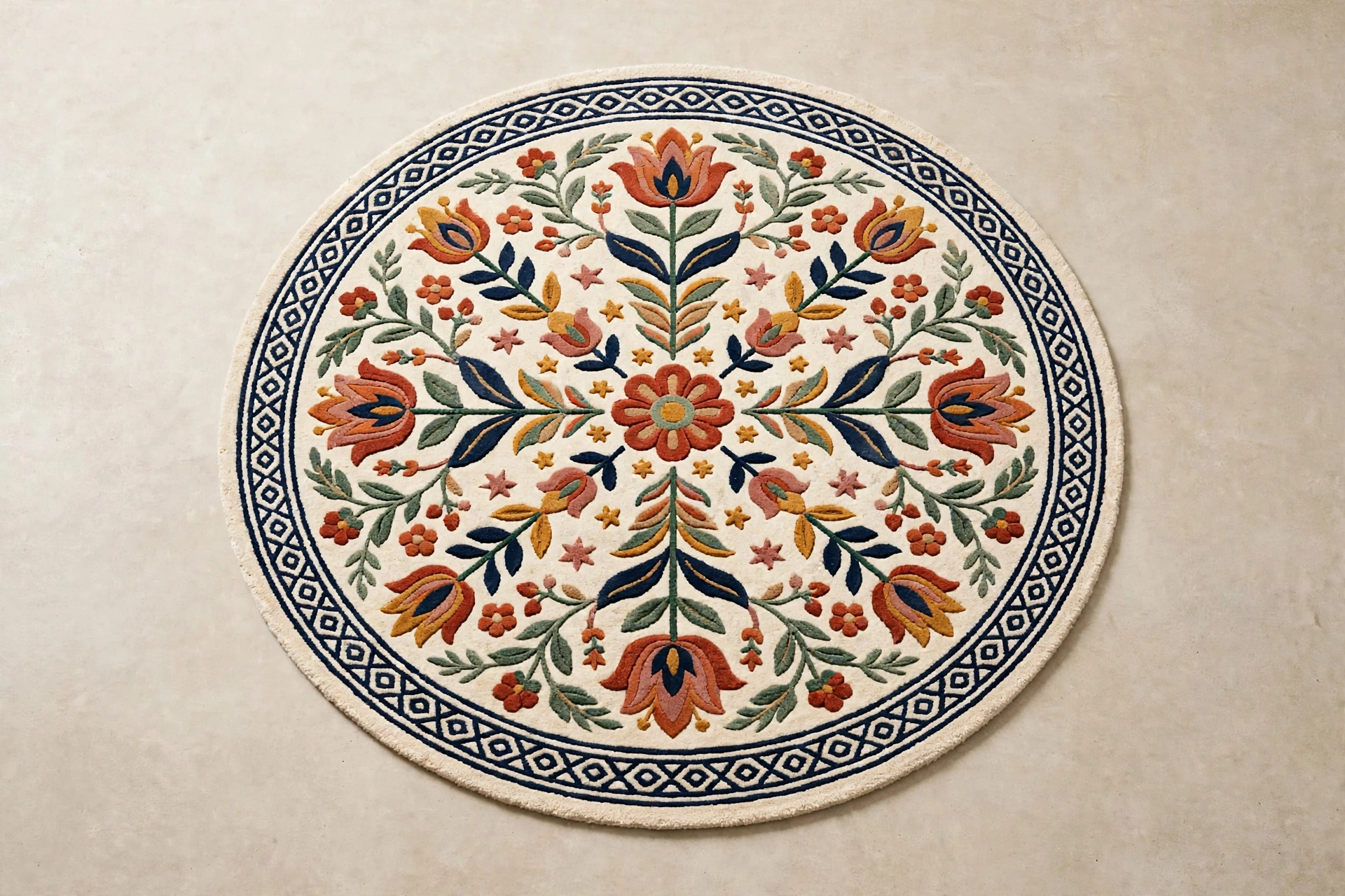 Traditional botanical area rug